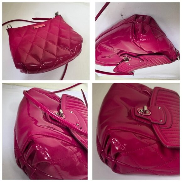 COACH Poppy Mini Willis Quilted Patent Leather Bag Crossbody Shoulder Turnlock - Picture 12 of 16